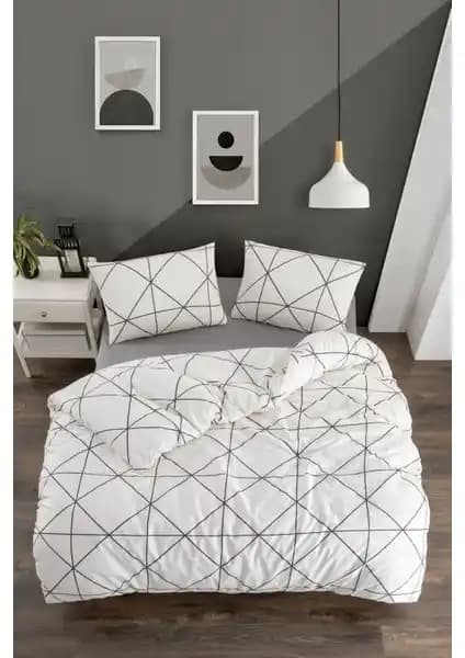 Valezium Mektup Desenli Tek Kişilik Nevresim Takımı: Şık ve Konforlu Yatak Dekoru