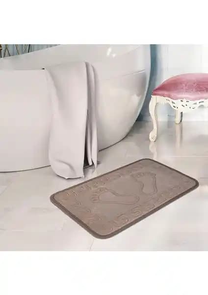 Veldena 3'lü Takım Ayakizi Desen Banyo Paspası Şıklık ve Konfor Sunan Dayanıklı Tasarım