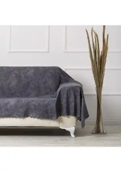 Velerde Home Vessel Antrasit Battal Boy Çekyat Örtüsü Modern ve Dayanıklı Tasarımıyla Ev Dekorasyonunu Tamamlar