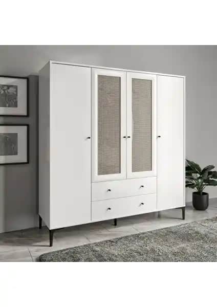 Venatto Trio Hasırlı XL Dolap: Modern Tasarım ve Dayanıklılık Sunan Geniş Saklama Çözümü