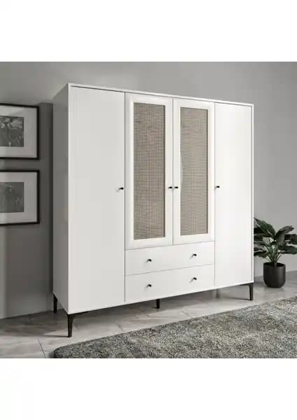 Venatto Trio Hasırlı XL Dolap: Modern Tasarım ve Dayanıklılık Sunan Geniş Saklama Çözümü