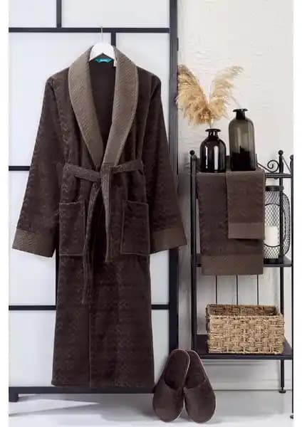 Vevien Home Ansaaj Kadife Jakarlı Bornoz Takımı ile Konfor ve Şıklık Bir Arada