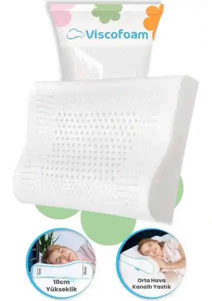 Viscofoam Hava Kanallı Ortopedik Boyun Destekli Yastık Sağlıklı Uyku İçin Uygun
