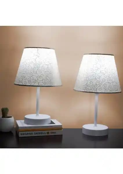 Vivido Abajur Sarmaşık Modern Yatak Odası Abajuru Beyaz ve Bordo Renk Seçenekleriyle