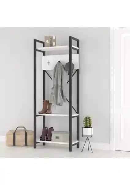 Wood House Duru Askılık Beyaz Modern ve Dayanıklı Depolama Çözümü 80 Karakter