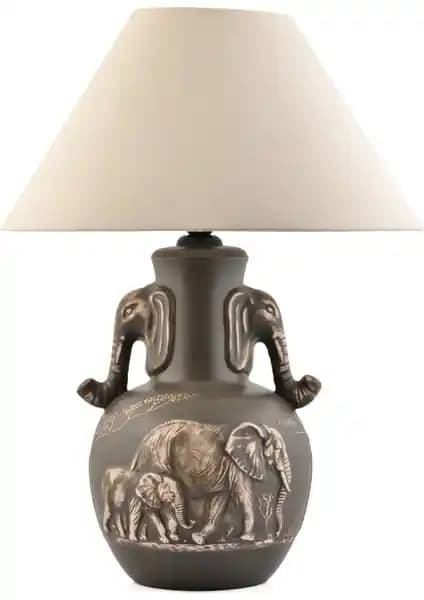 Yalılı Seramik Filli Kulplu Füme Abajur: Modern ve Şık İç Mekân Dekorasyonu İçin Ideal Bir Seçenek