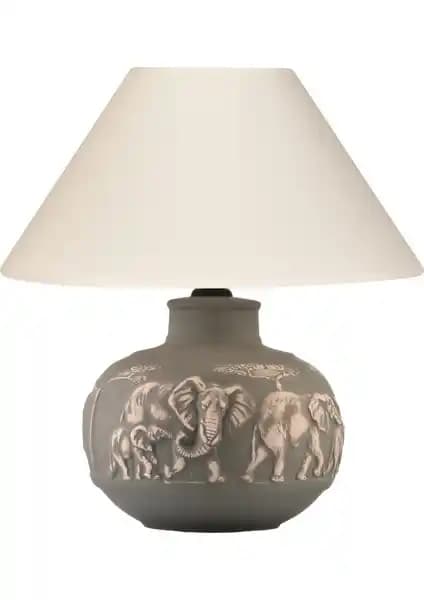 Yalılı Seramik Filli Seramik Gri Abajur: Modern ve Şık İç Mekan Aydınlatma Çözümü