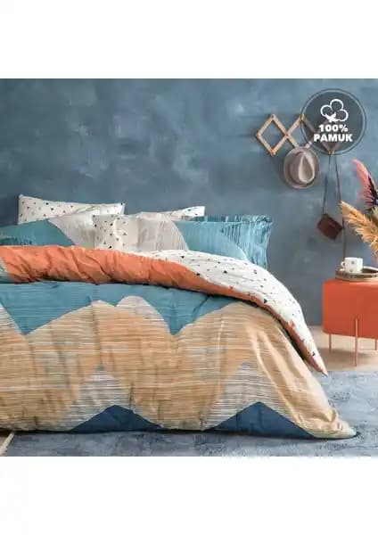 Yataş Bedding Aden Çift Kişilik Ranforce Lacivert Nevresim Seti Modern ve Şık Tasarım