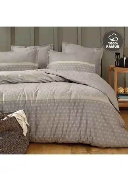 Yataş Bedding Amora Tek Kişilik Ranforce Nevresim Takımı Gri Modern ve Şık Tasarım