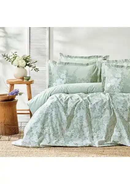 Yataş Bedding Andressa Ranforce Çift Kişilik Nevresim Takımı Adaçayı Renkli Tasarım ve Dayanıklılık