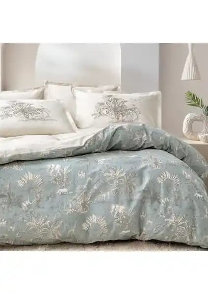 Yataş Bedding Aster Çift Kişilik Ranforce Nevresim Takımı Adaçayı Renk ve Konfor Bir Arada