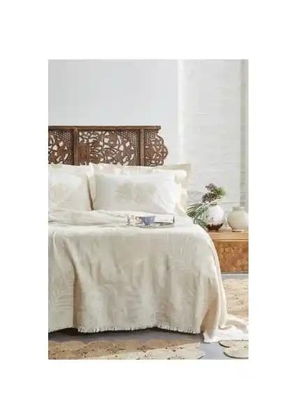 Yataş Bedding Belinda Çift Kişilik Müslin Pike Yatak Örtüsü Takımı Vizon Renkli Modern Tasarım