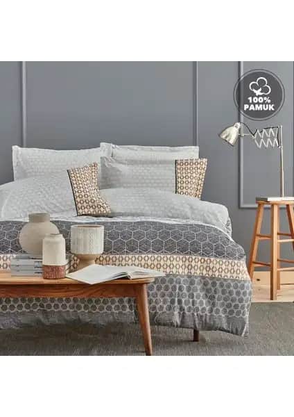 Yataş Bedding Taren Tek Kişilik Ranforce Nevresim Seti Gri Modern ve Dayanıklı Tasarım