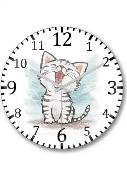 Yavru Renkli Cats Kedi Duvar Saati - Modern Tasarım ve Yüksek Kalite Özellikleri