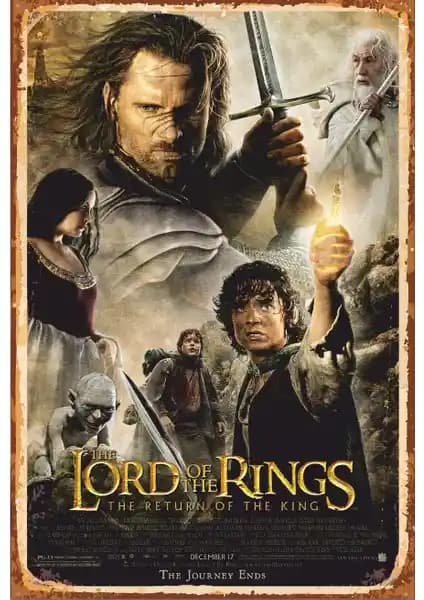 Yüzüklerin Efendisi Retro Vintage Poster 20x30 cm yüksek kaliteli duvar dekorasyonu