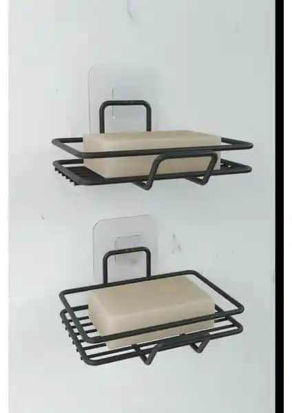 Zabata Yapışkanlı 2'li Sabunluk Seti Modern ve Kolay Montajlı Temizlik Aksesuarı