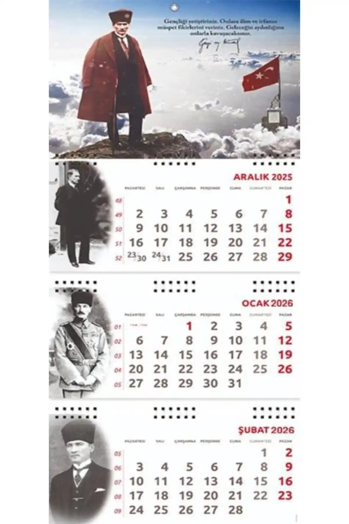 2026 Atatürk Temalı Gemici Duvar Takvimi Estetik ve Fonksiyonel Tasarım