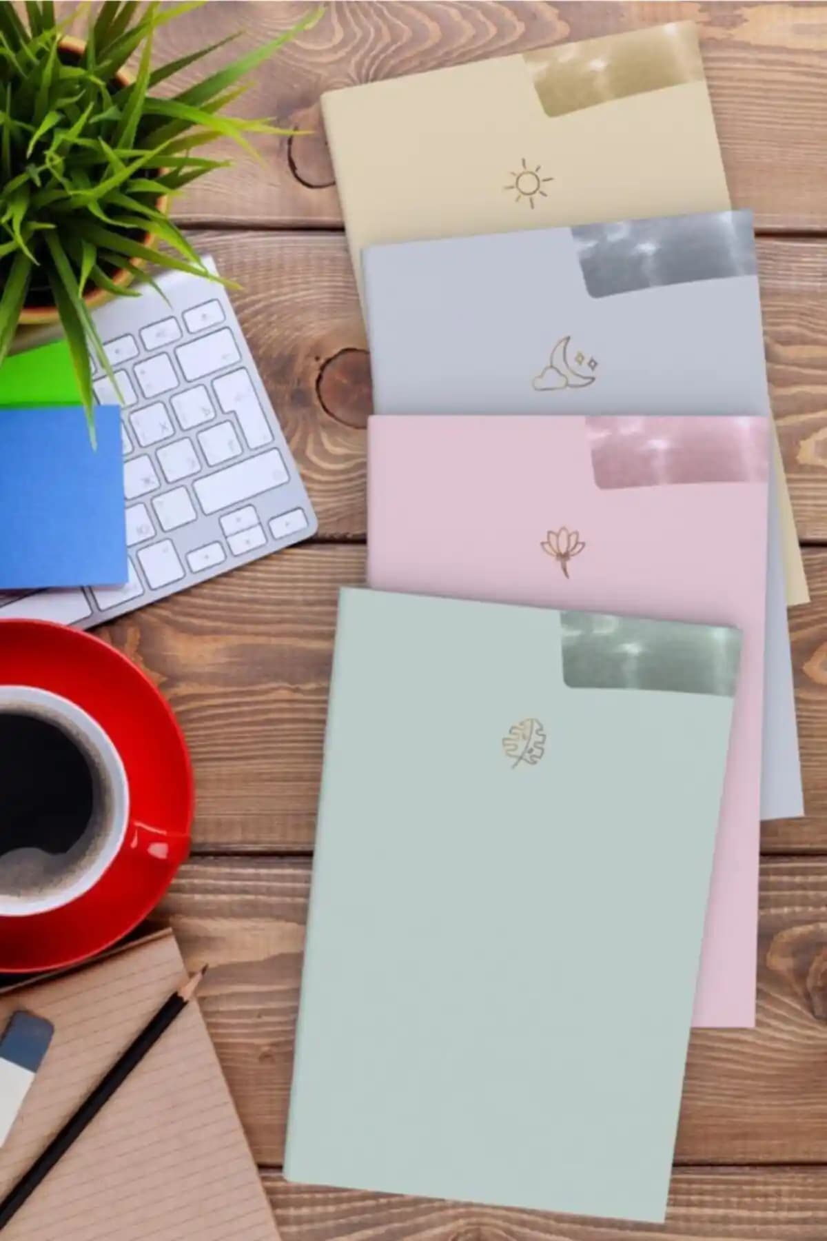 AKILLICA 4'lü Notebook Defter Seti Şık ve Kullanışlı Tasarımıyla Günlük Notlar İçin Uygun