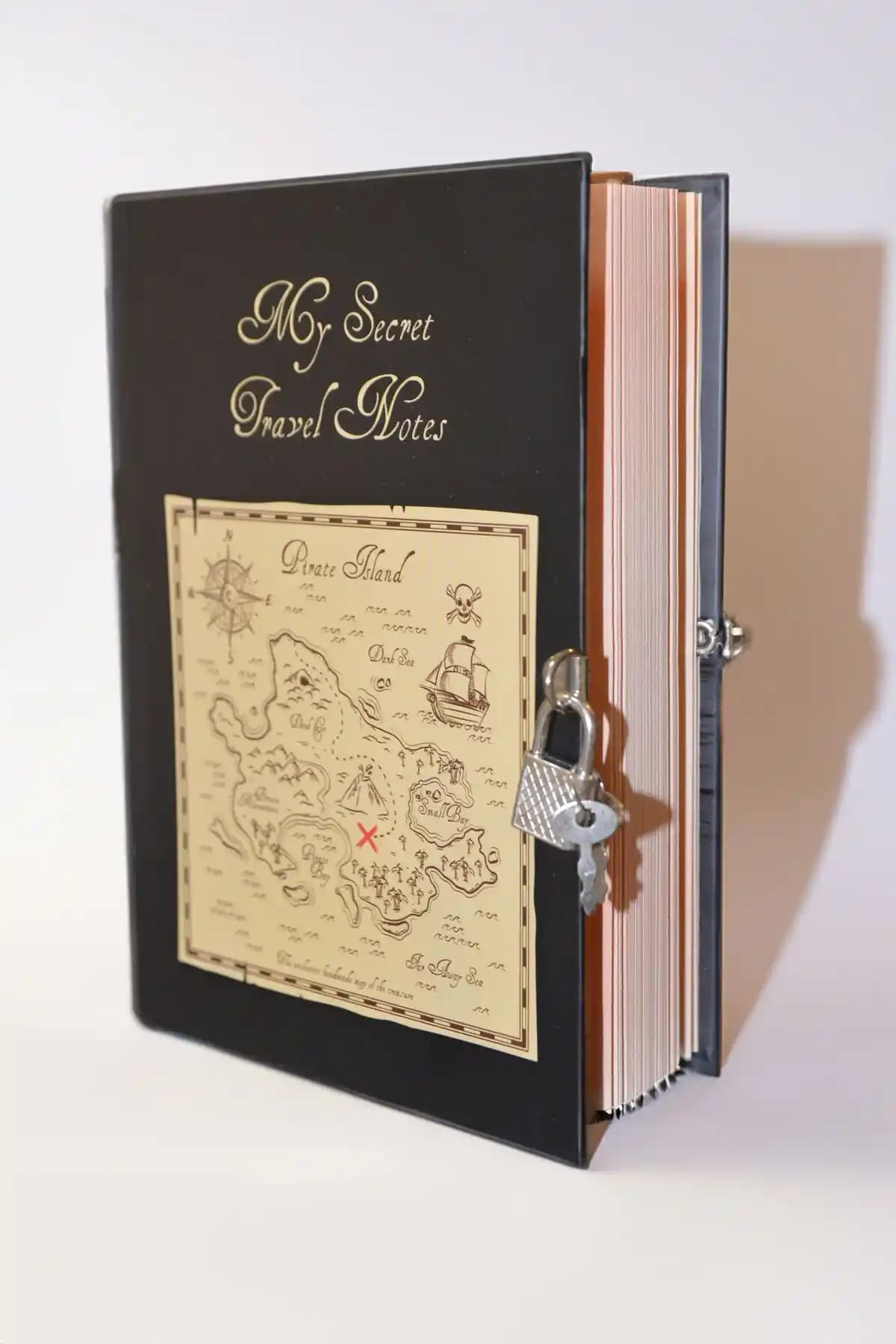 Araste MY SECRET TRAVEL NOTES Güvenli ve Şık Not Defteri, Seyahat ve Günlük Tutma İçin Uygun