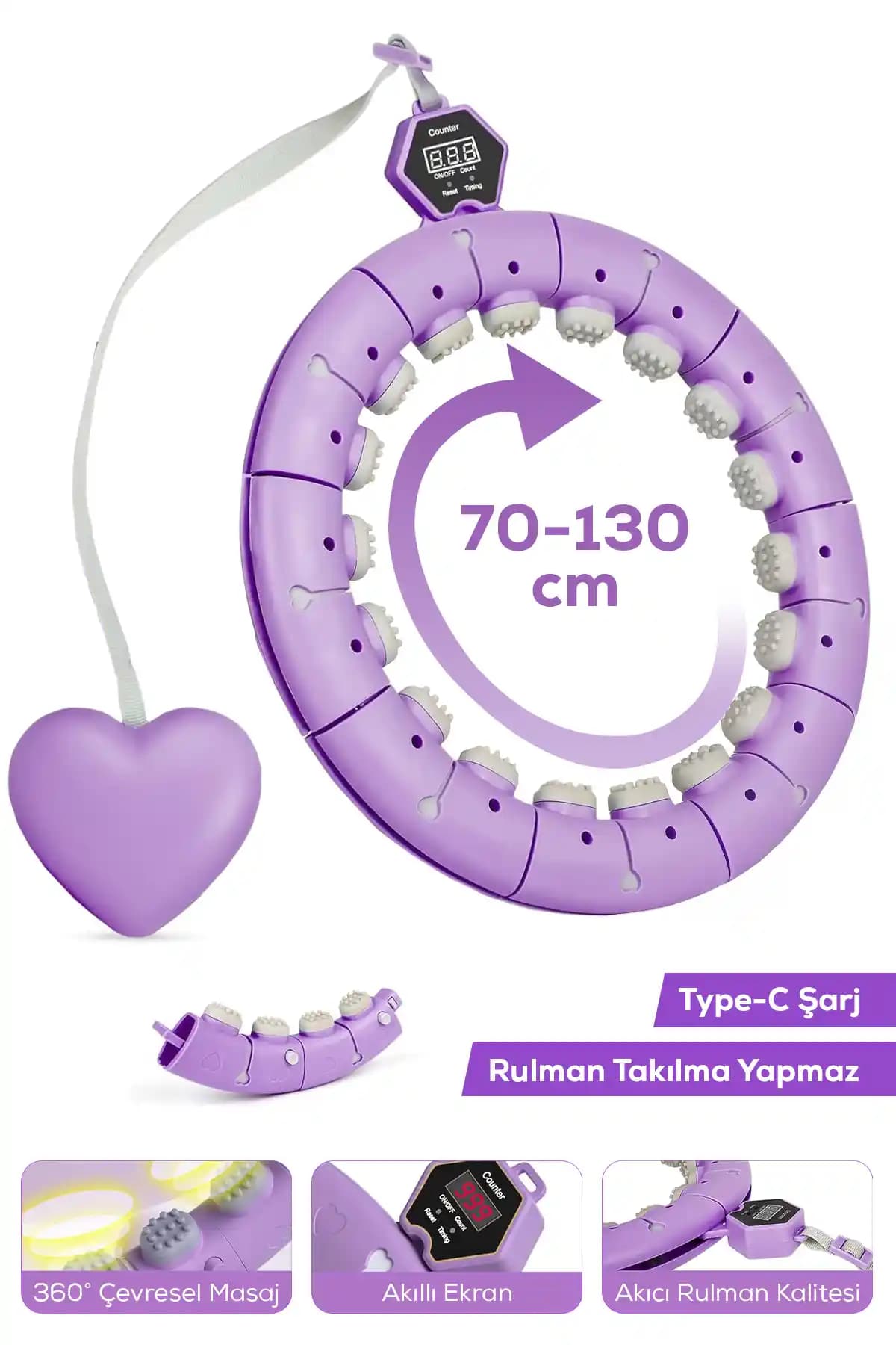 Arfseb Hula Hoop Bel İnceltme Çemberi Dijital Ekranlı Akıllı Spor Aleti