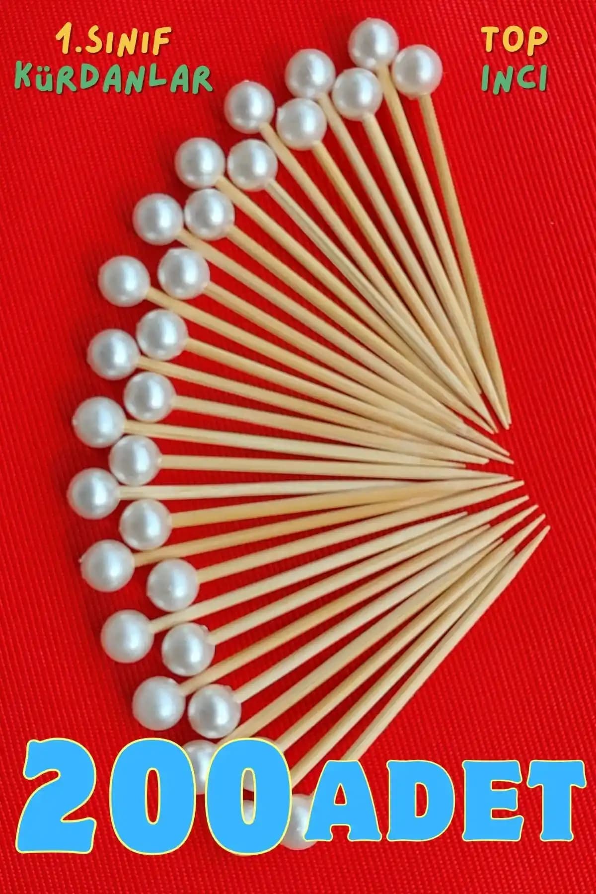 Armashine 200 Adet Yuvarlak İnci Kokteyl Kürdanı Şıklık ve Güvenlik Bir Arada