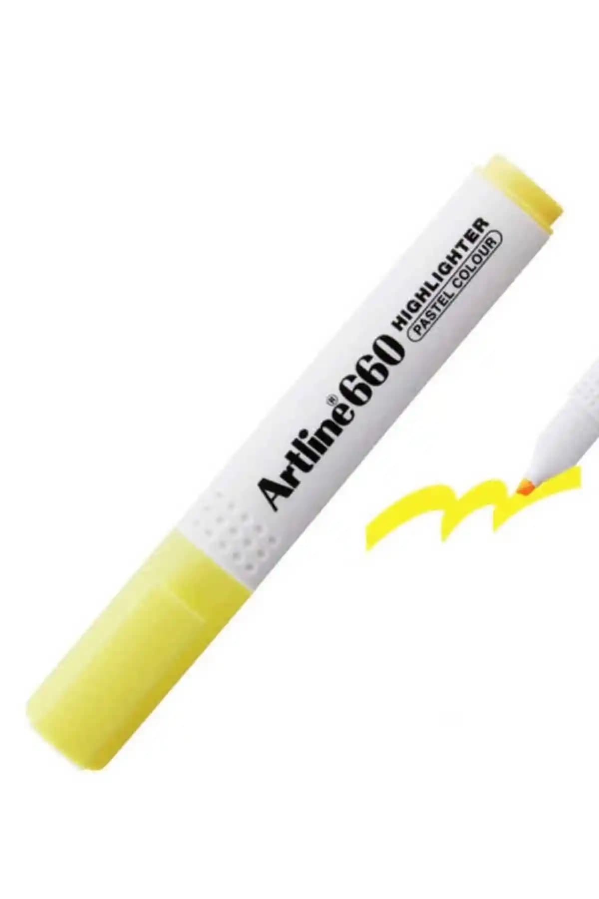 Artline Sarı Pastel Fosforlu Kalem Ek-660: Renkli ve Dayanıklı Yazım ve Çizim Aracı