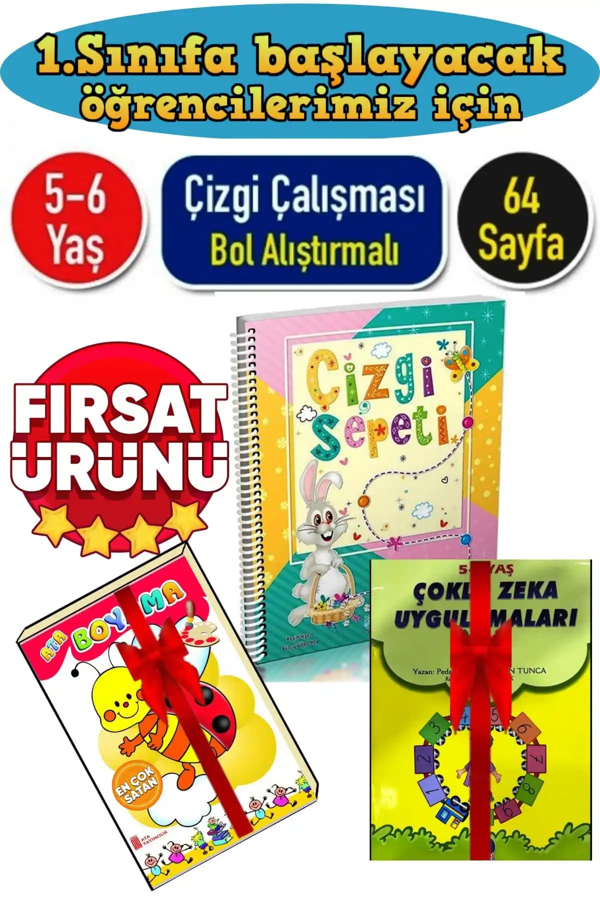 Ata Yayıncılık 1. Sınıfa Hazırlık Çizgi Çalışmaları ve Ata Boyama Aktivite Kitabı
