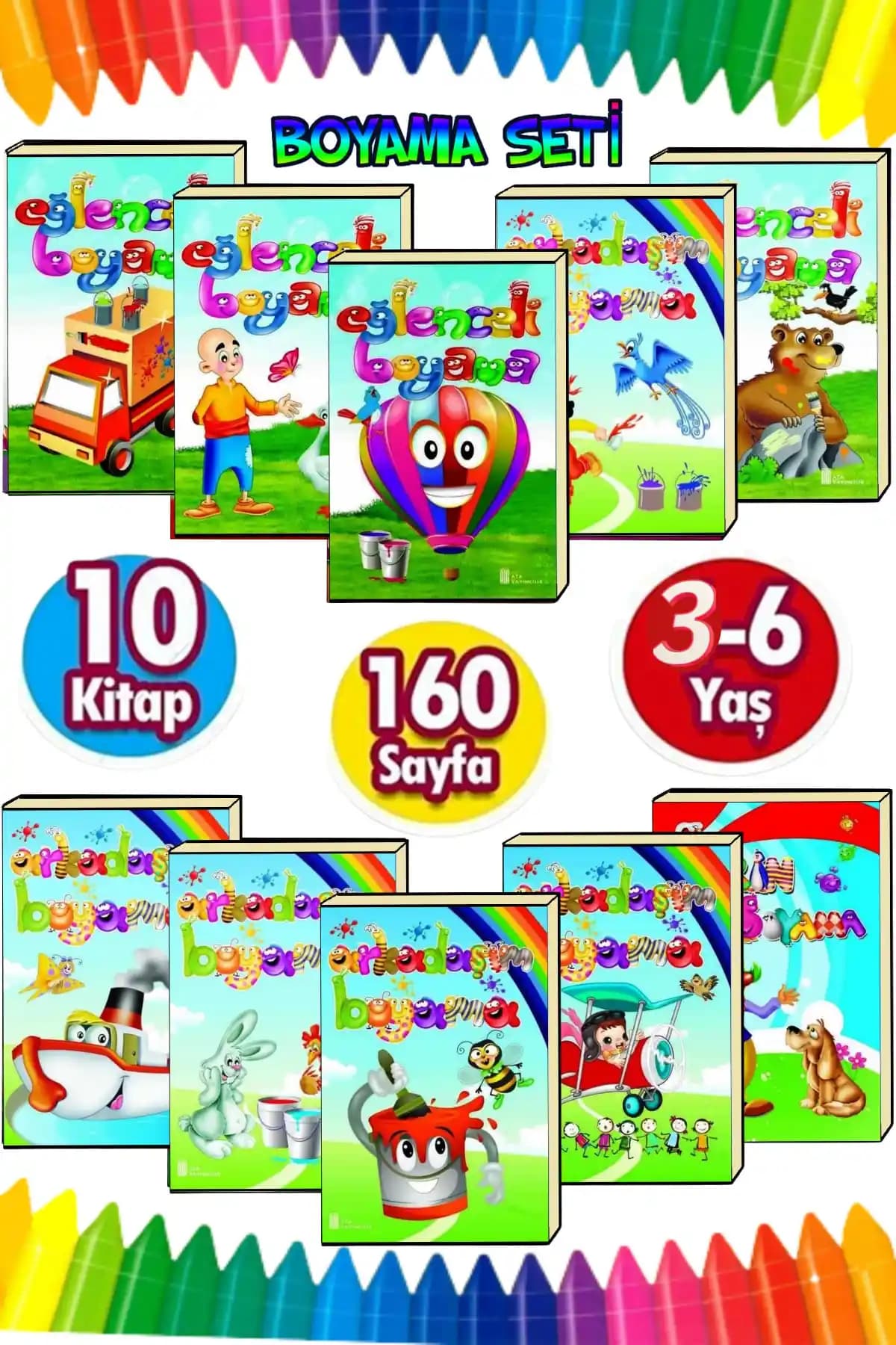 Ata Yayıncılık 3-6 Yaş Renkli Boyama Kitabı Çocukların Yaratıcılığını Destekler