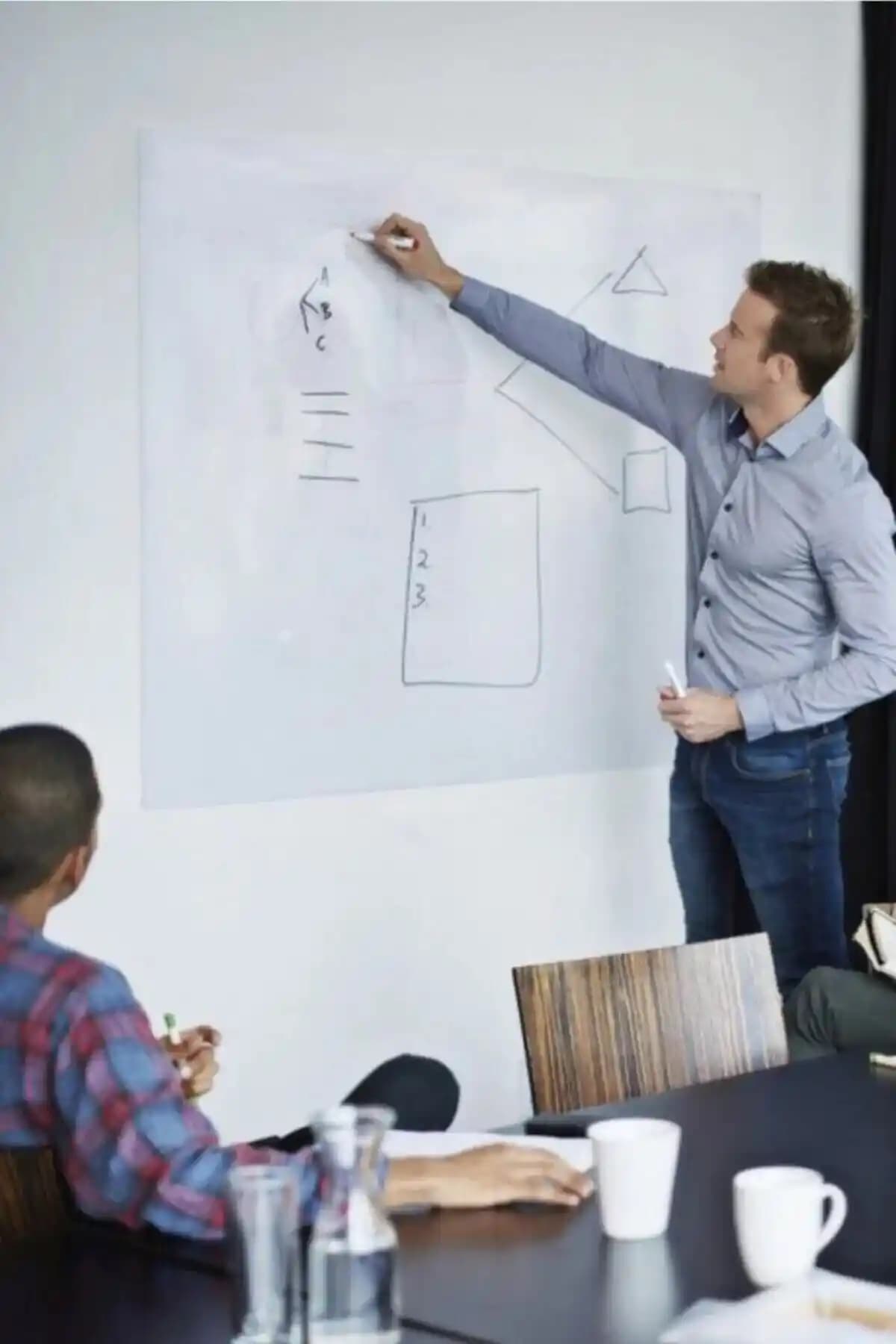 Cengo 2 Adet 60x100 Pratik Silgili Beyaz Tahta Kalemi Ofis ve Eğitim Kullanımı İçin