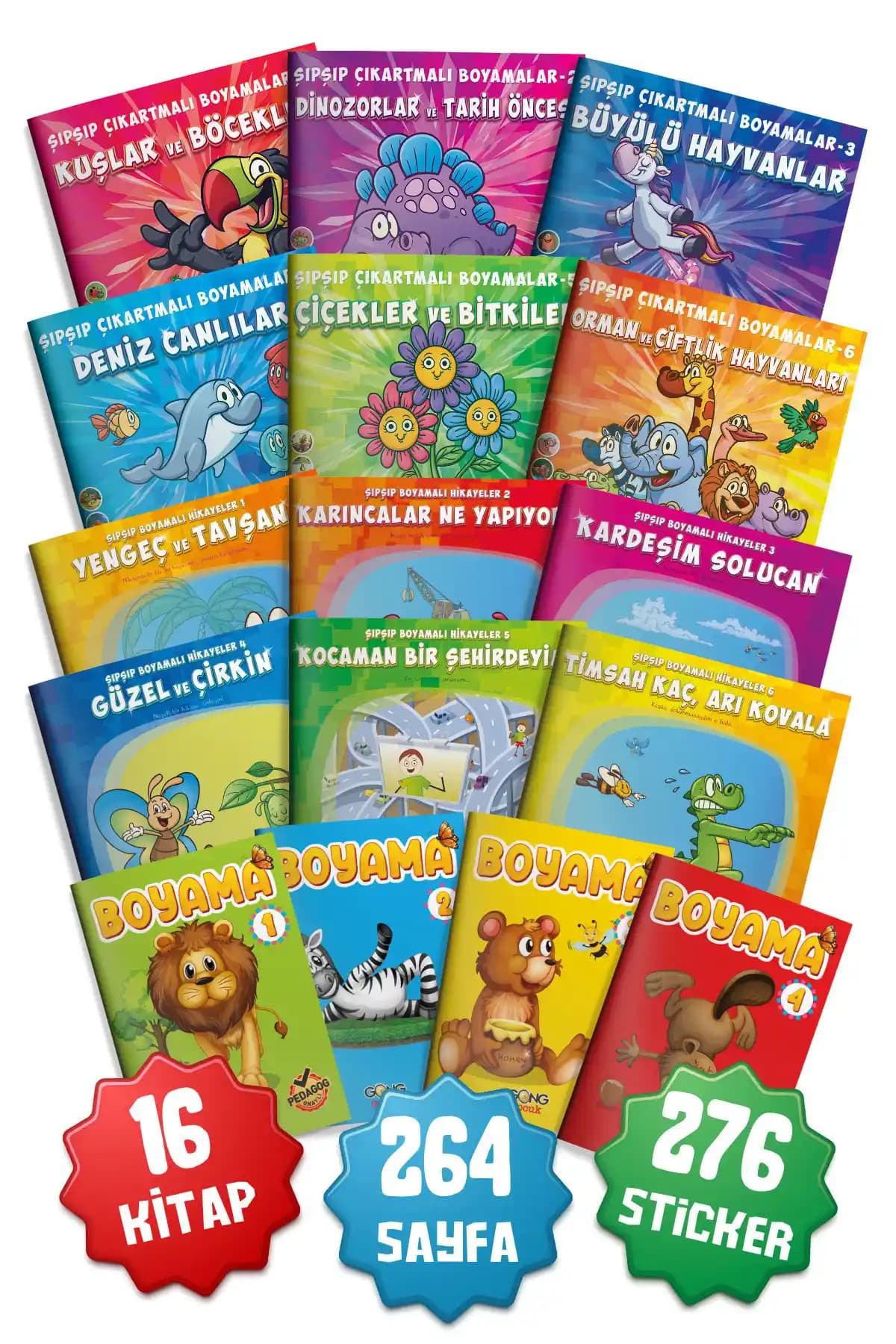 Çocuklar İçin Eğlenceli ve Eğitici Boyama ve Yapıştırmalı Kitap Seti İncelemesi