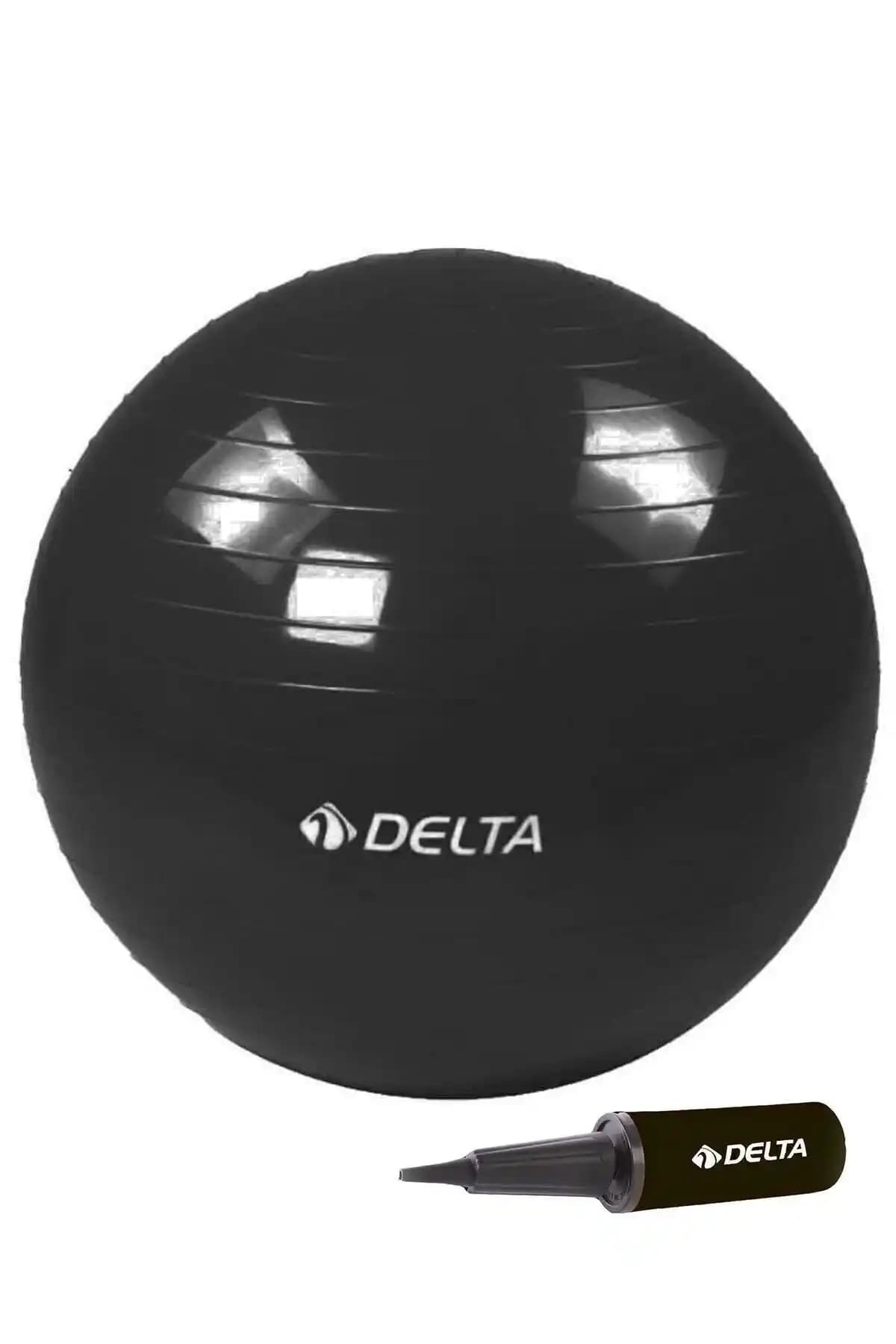 Delta 55 Cm Deluxe Siyah Pilates Topu ve Pompa Seti ile Sağlıklı Yaşam ve Esneklik