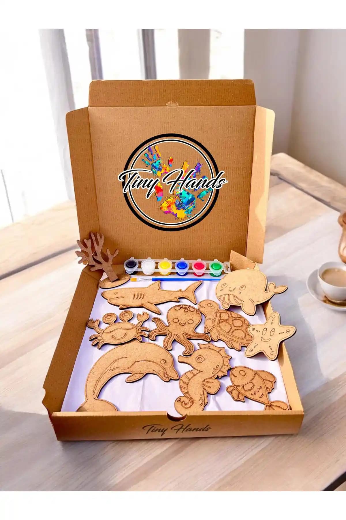 Deniz Hayvanları Ahşap Boyama Seti ile Çocukların Yaratıcılığını Geliştirin