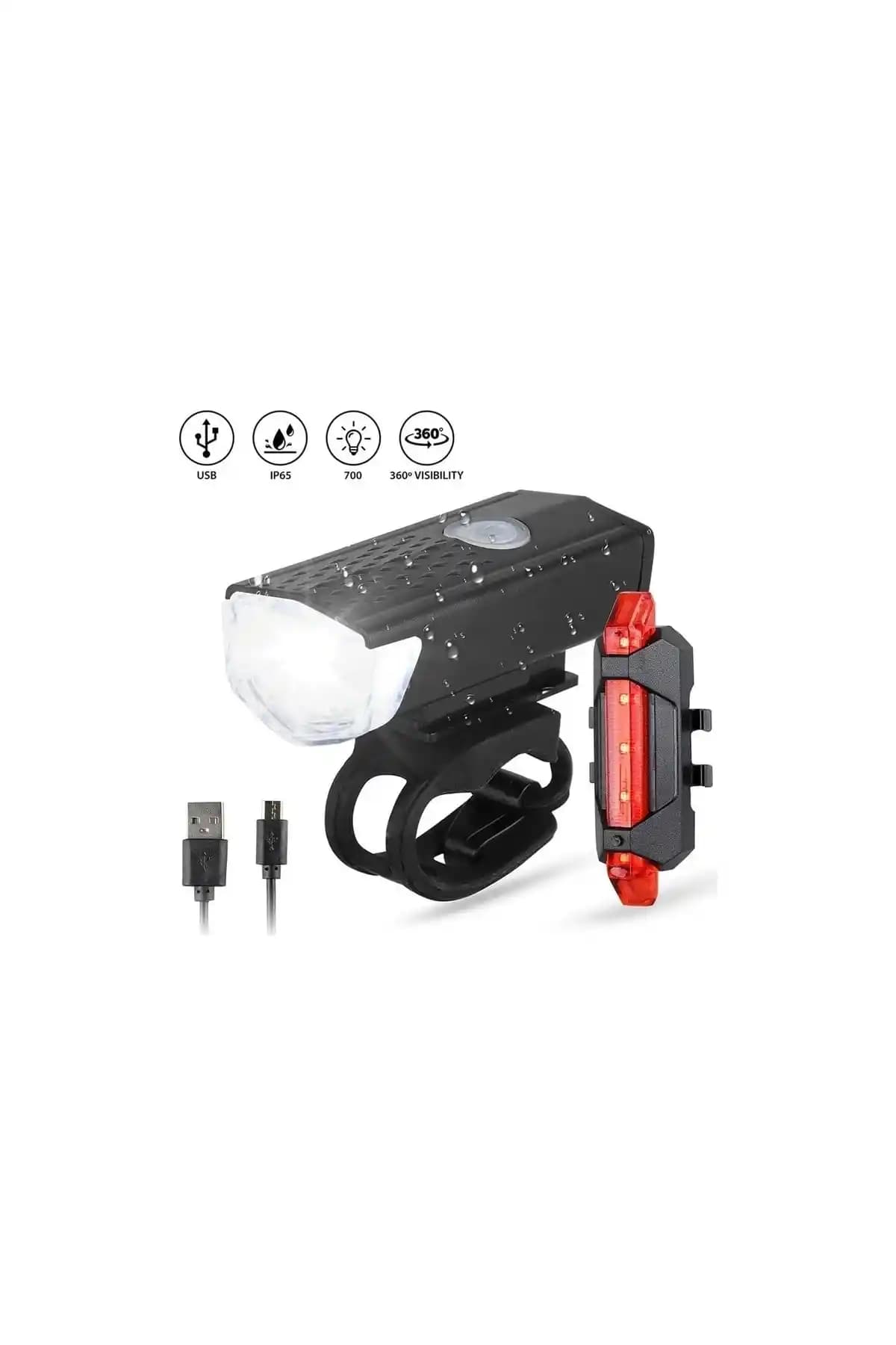 Dream Plus USB Şarjlı Bisiklet Far ve Stop Lambası Seti Güvenlik ve Pratiklik Sunar