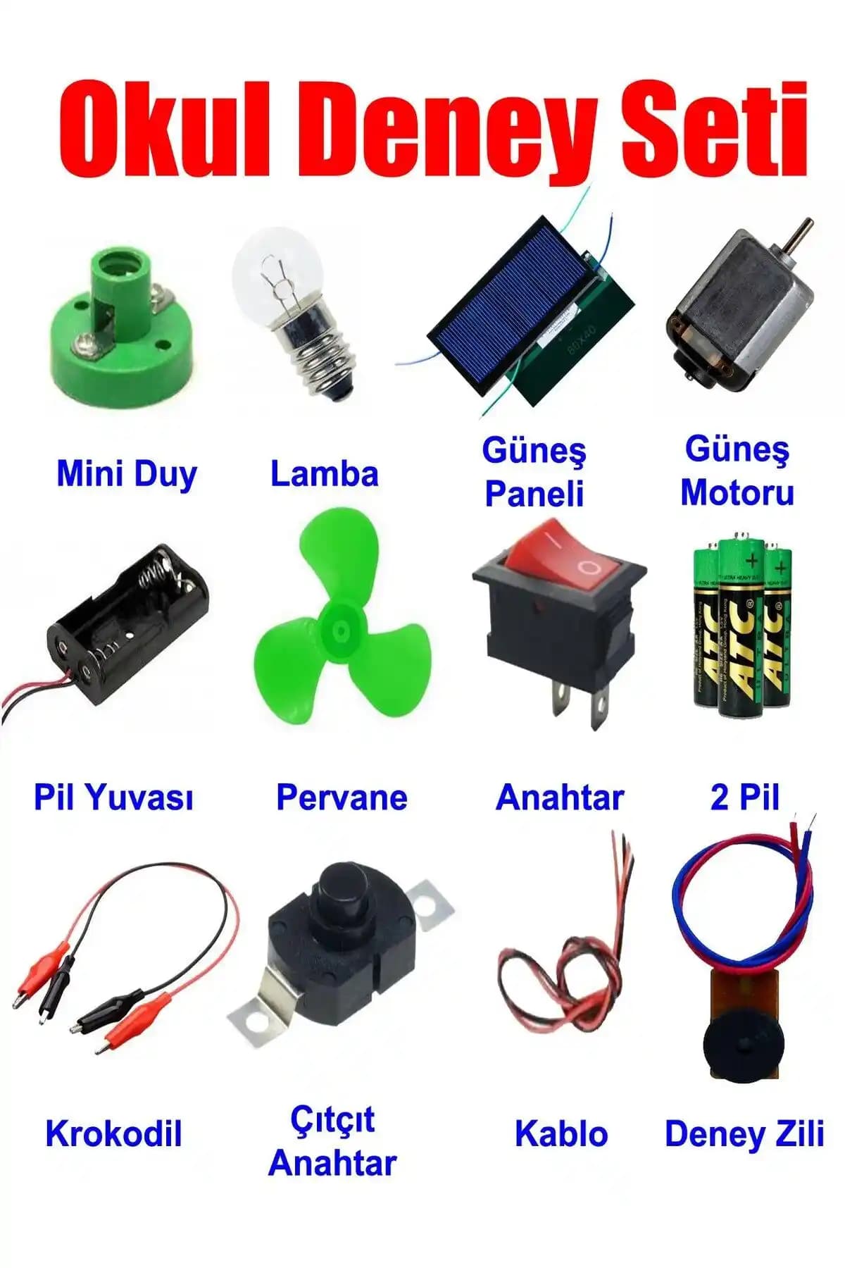 EmAyCenter Okul Elektrik Deney Seti Güneş Paneli ve Motor İçeriğiyle Öğrenmeyi Destekler