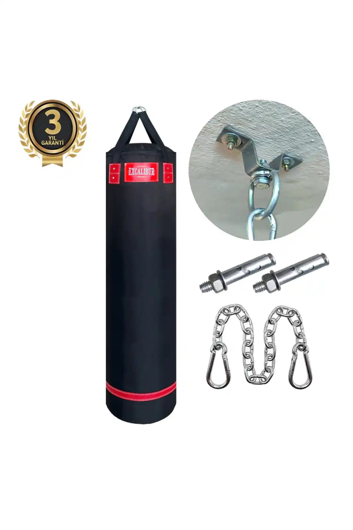 Excalibur Polystar Siyah Boks Kum Torbası 135x35 cm dayanıklı ve profesyonel kullanım için
