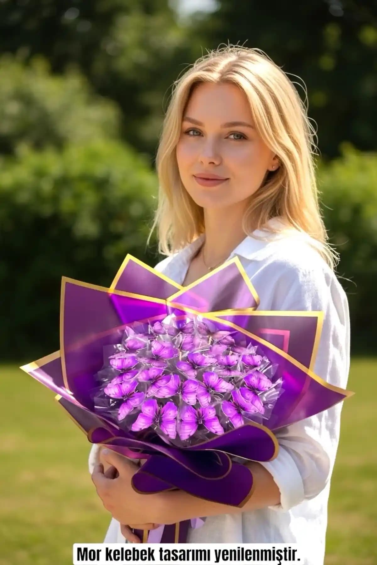 Exzone Mor Led Işıklı Kelebek Buketi: Şık ve Dayanıklı Hediye Seçeneği