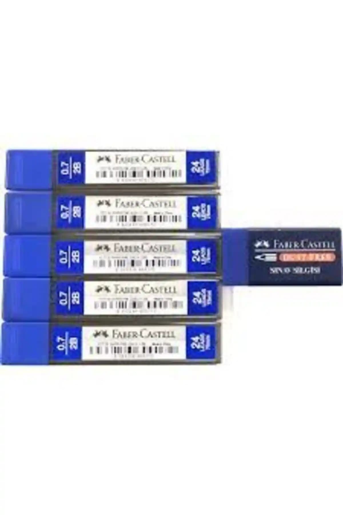 Faber Castell 5 Adet 0.7 mm Kalem Ucu ve Sınav Silgisi Kırtasiye Seti Güvenilir ve Yüksek Kalite