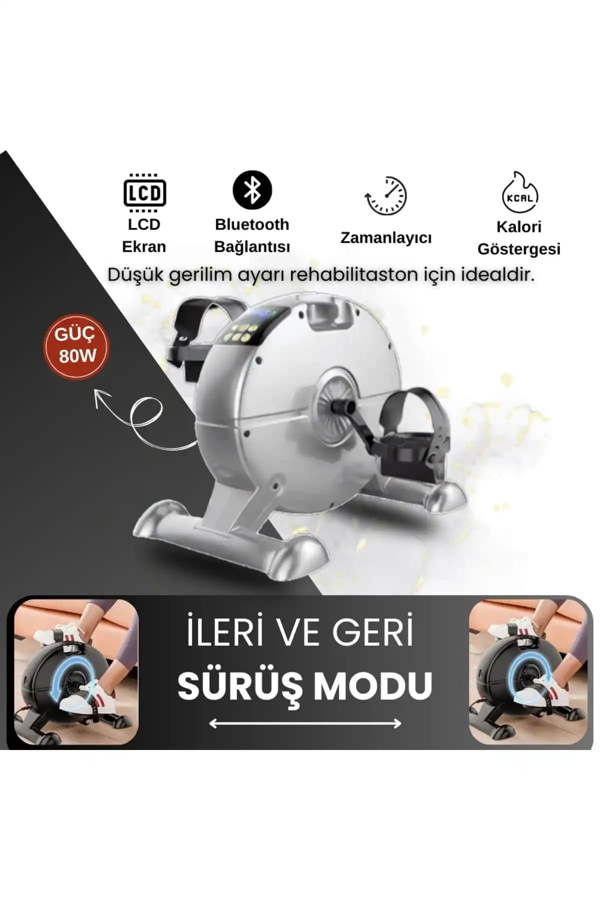 FASTGO LCD Ekranlı Çift Fonksiyonlu Masa Altı Kondisyon Bisikleti Özellikleri ve Kullanım Alanları