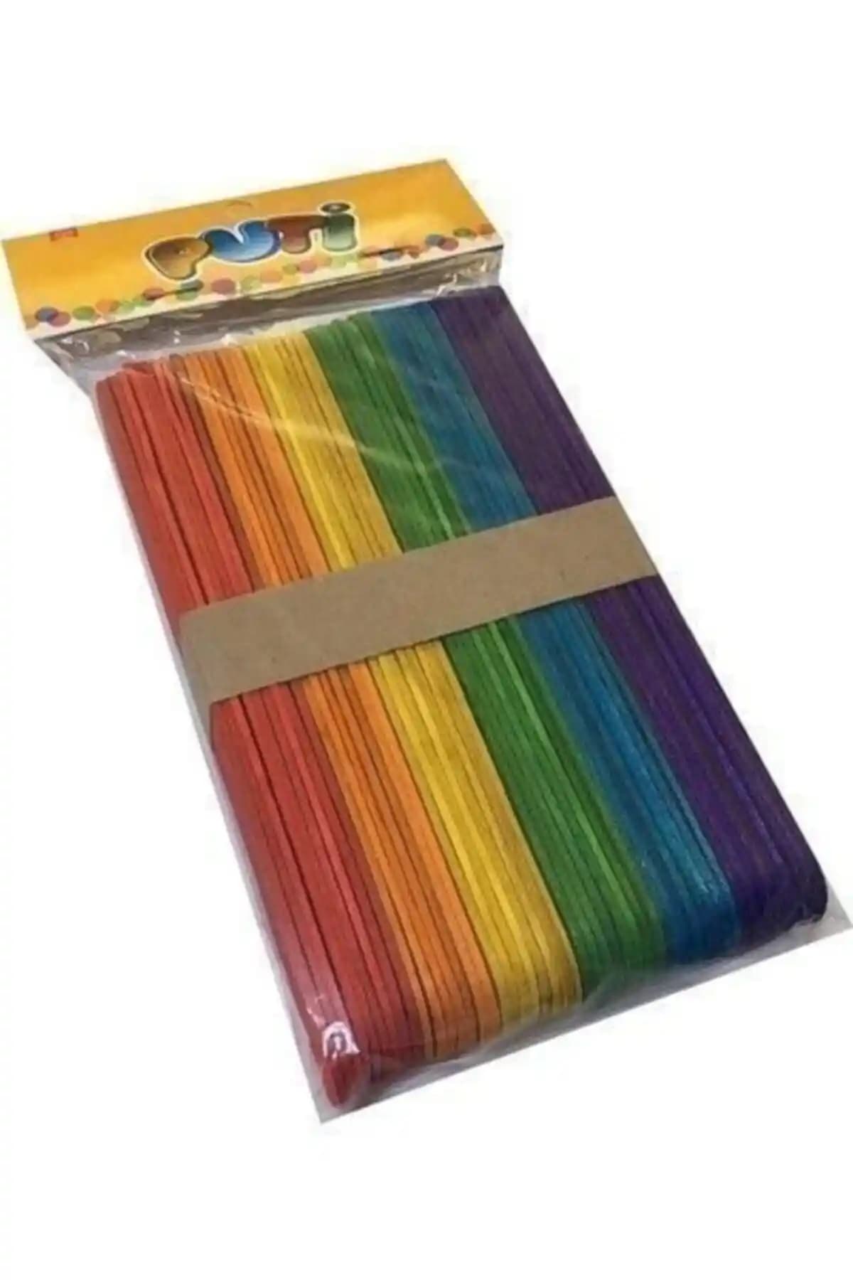 Genel Markalar Renkli Ahşap Geniş Dondurma Çubuğu Çocuklar ve Eğitim İçin Uygun