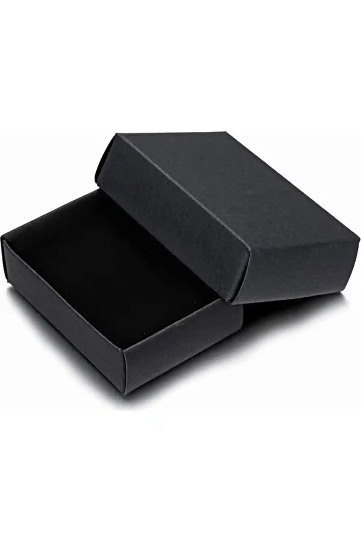 Genel Markalar Siyah Karton Mini Takı Kutusu Şık ve Pratik Saklama Çözümü