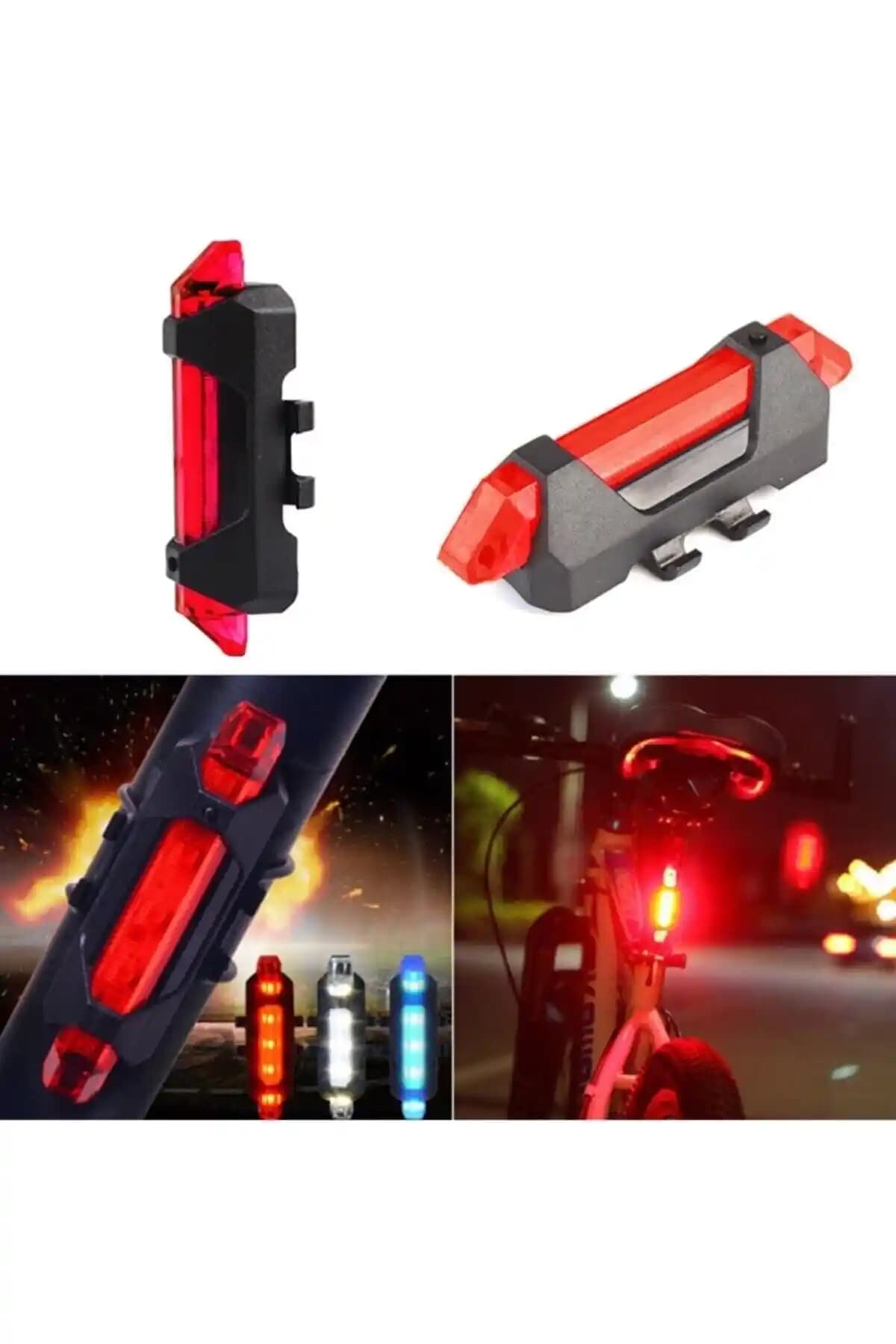 Güçlü ve Pratik Şarjlı Bisiklet Arka Işık ile Güvenli Gece Sürüşleri