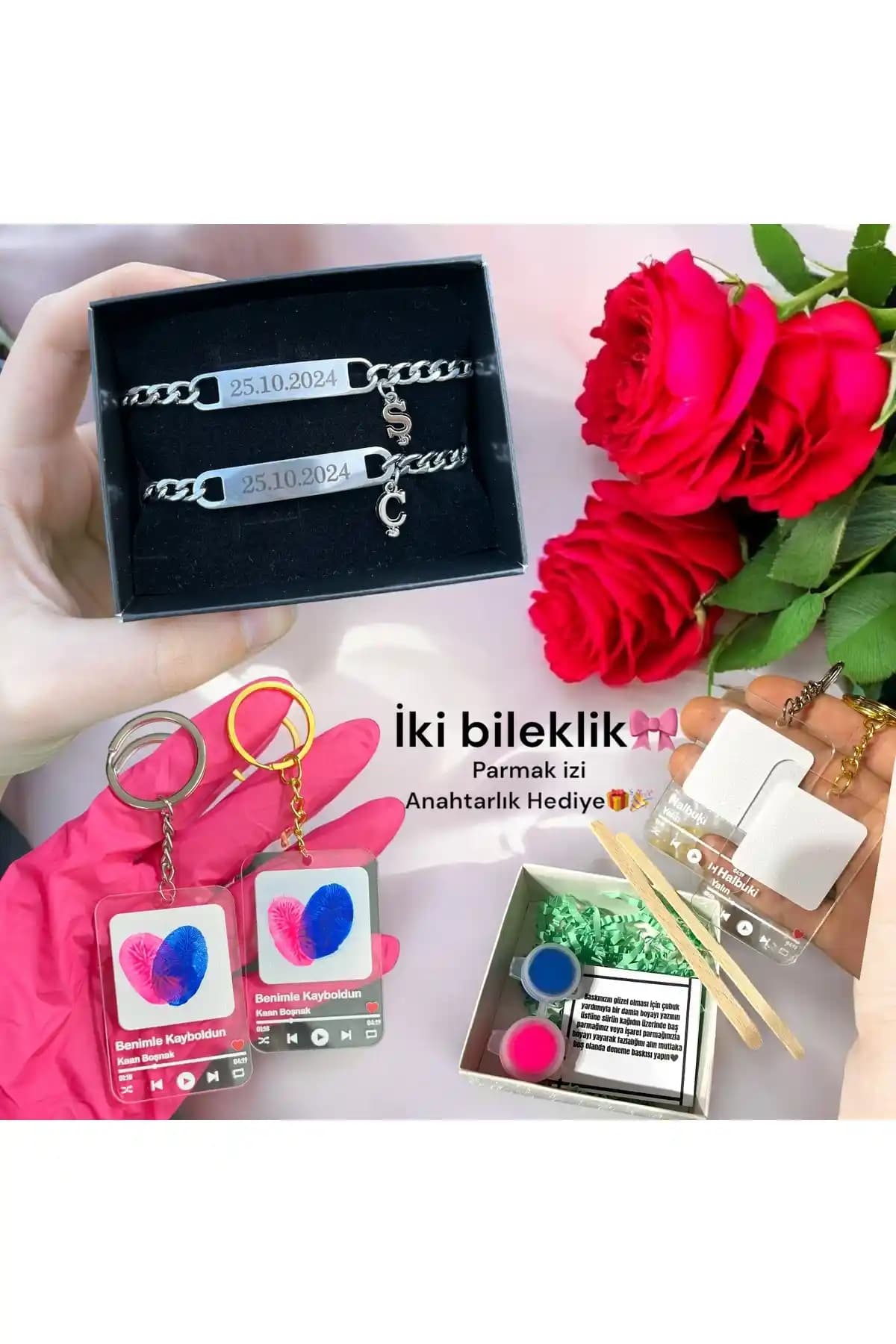 HayDün 2'li Çelik Kararmaz Unisex Bileklik Seti Şıklık ve Anlam Bir Arada