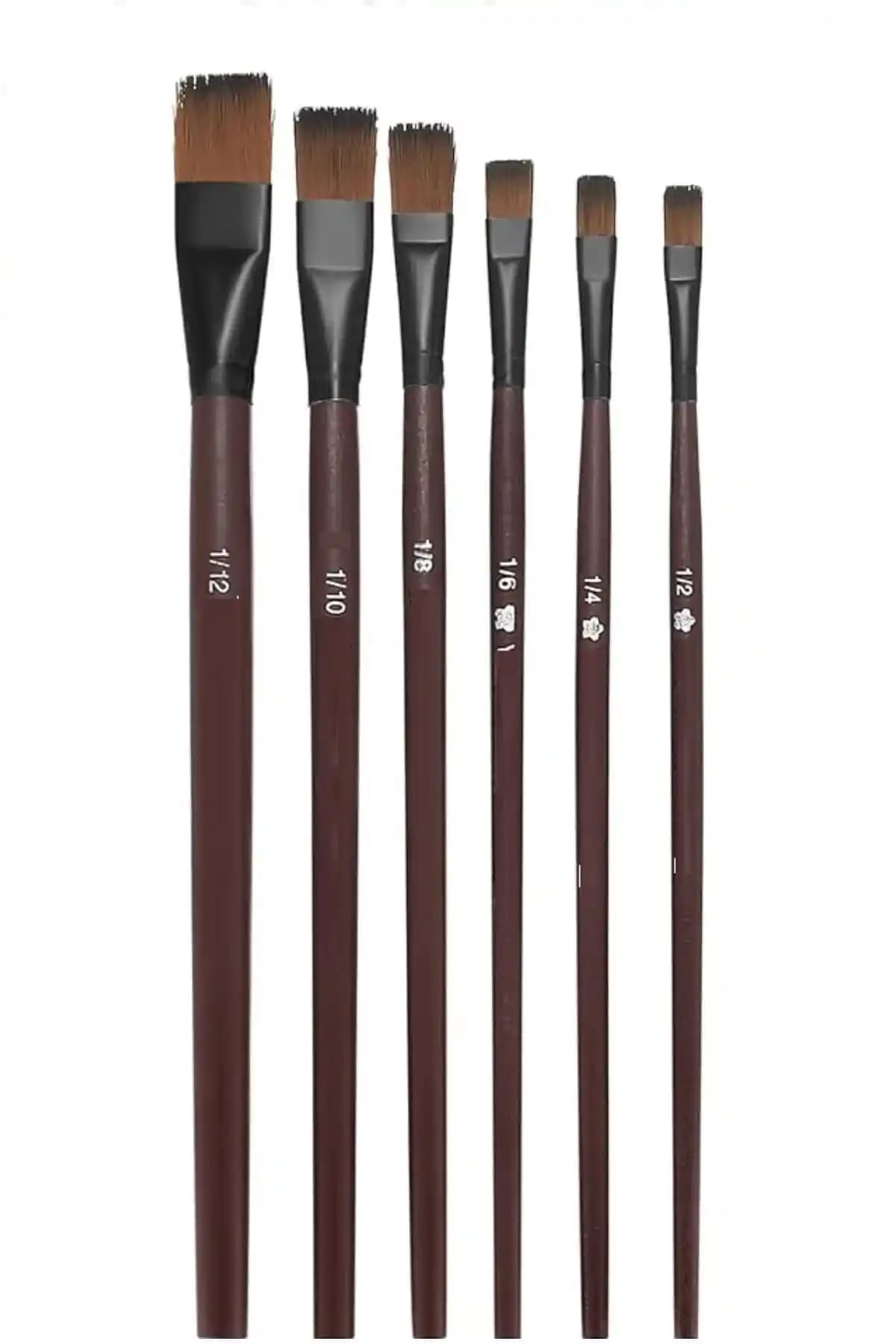 HOBBYRONS 6'lı Fırça Seti Profesyonel ve Çok Yönlü Sanat Malzemeleri