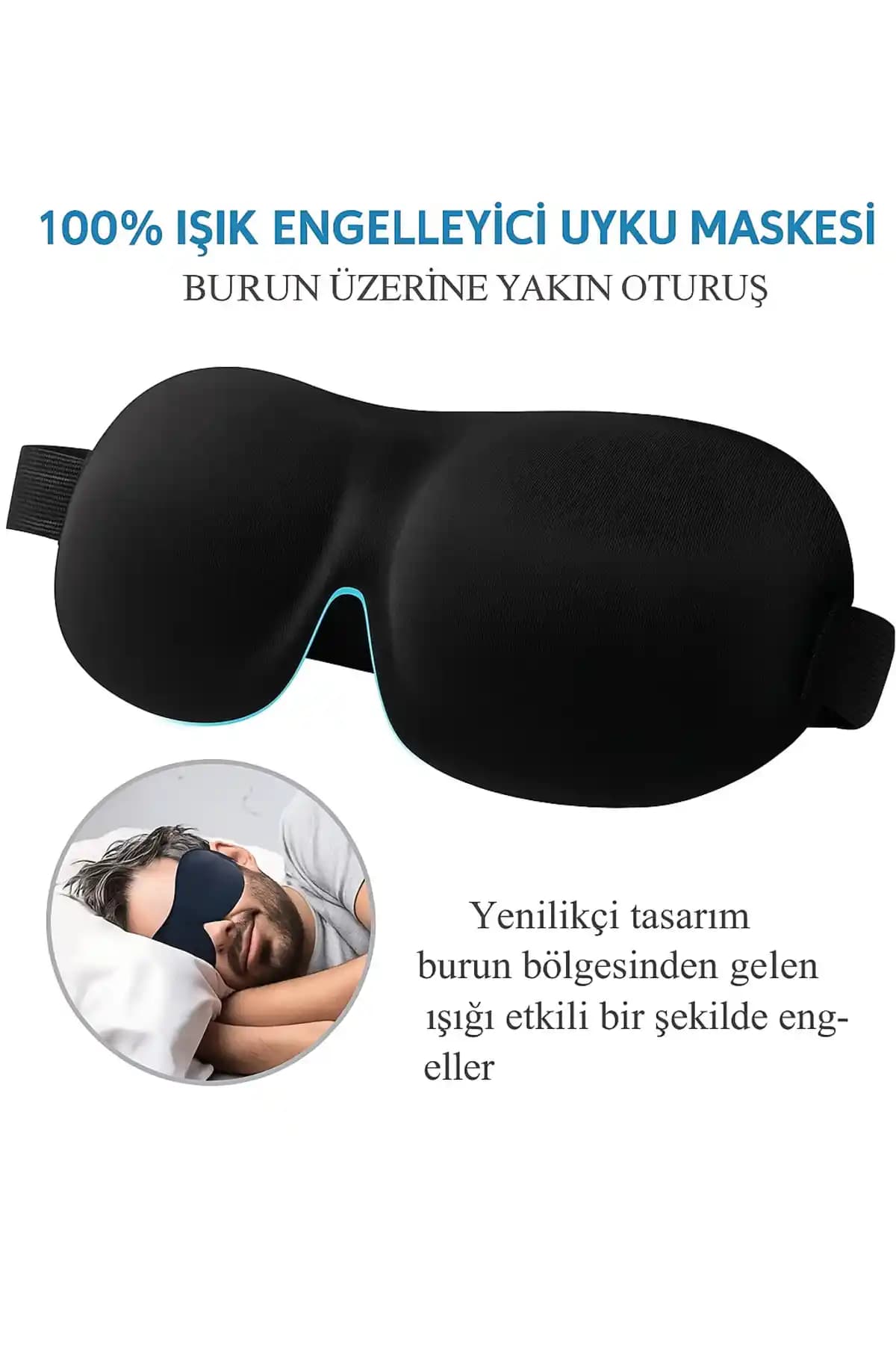 Home Tam Karartmalı 3D Uyku Maskesi ile Rahat ve Derin Uyku Deneyimi Sağlayın
