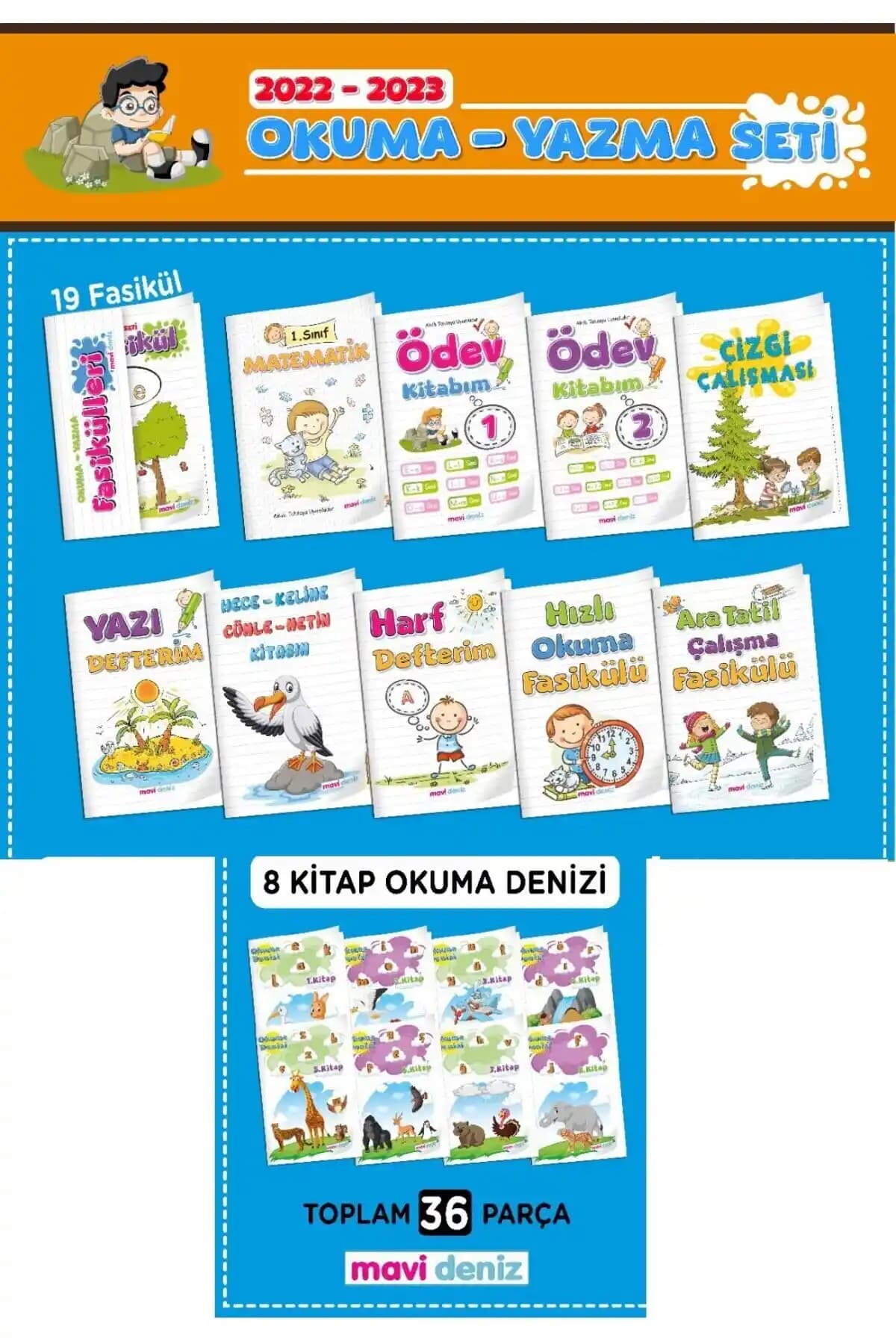 İlkokul 1. Sınıf Türkçe Okuma Yazma Seti 2023-2024 Eğitim Kaynağı
