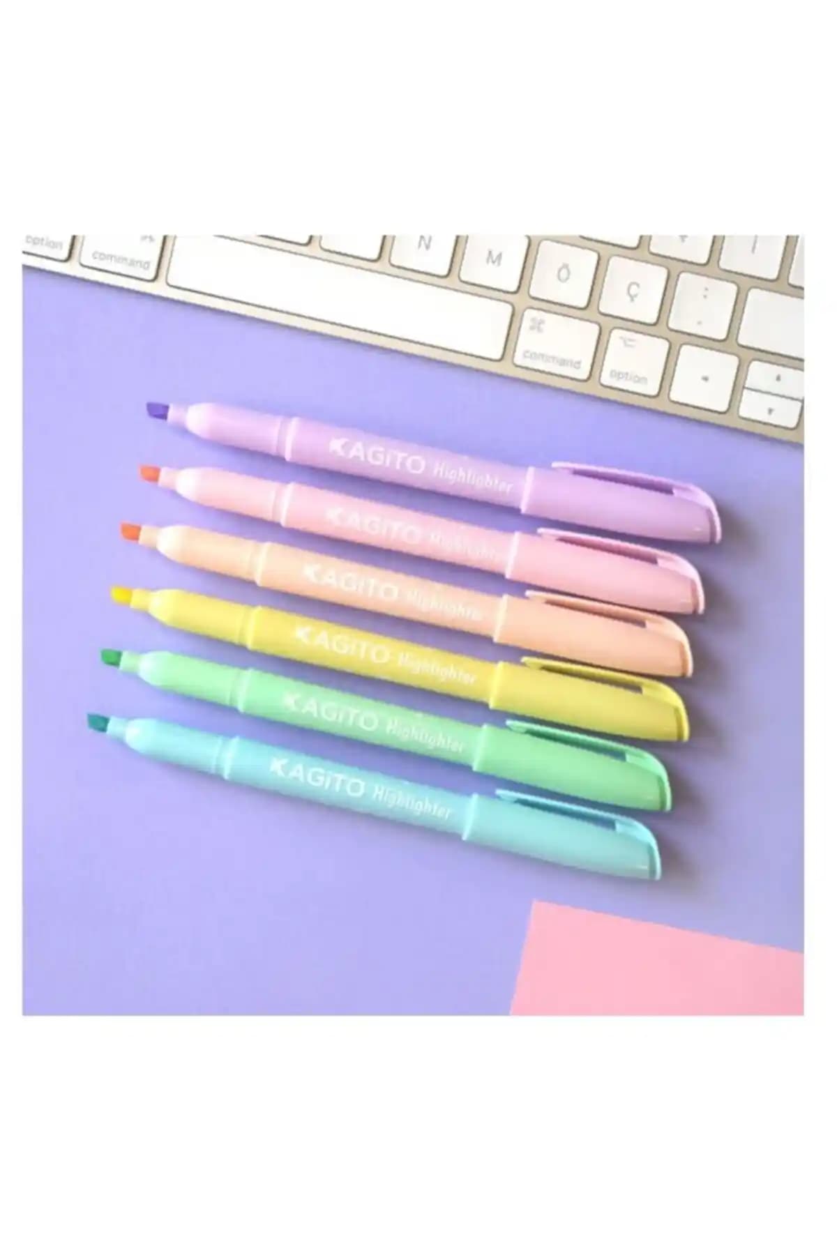 Kagito Pastel Highlighter Kalem Seti 6'lı Renk Seçenekleriyle Yaratıcılığı Destekler