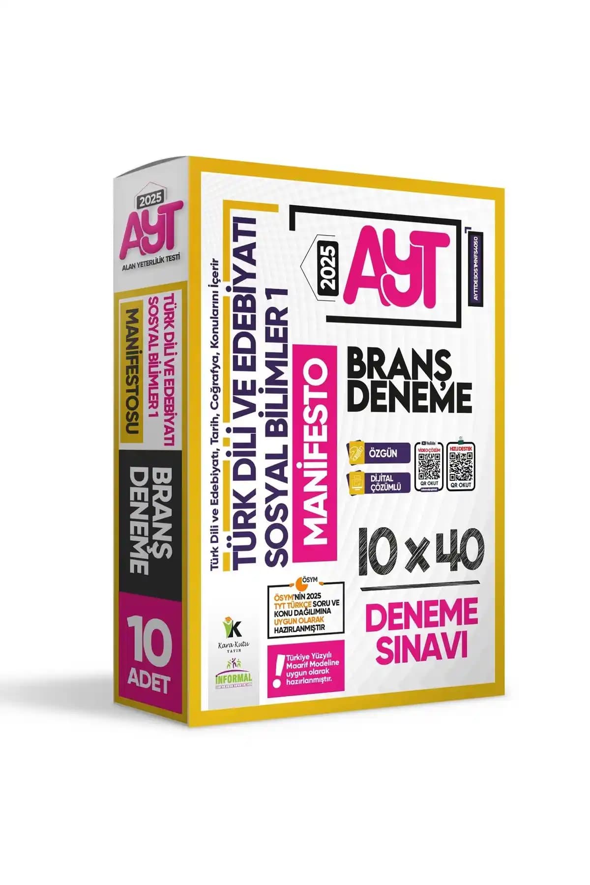 Karakutu Yayınları 2025 YKS-AYT Türk Dili ve Edebiyatı-Sosyal Bilimler 1 Manifestosu Deneme Paketi