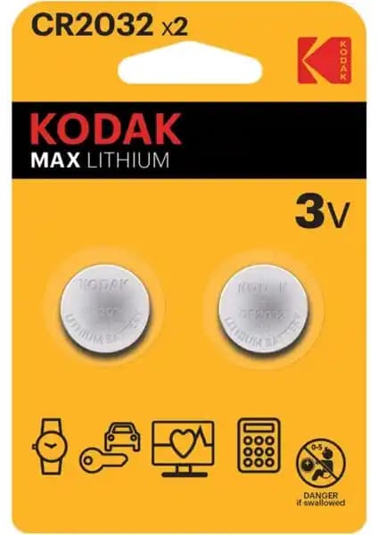 Kodak 2 Adet CR2032 Ultra Lityum Pil: Güç ve Güvenilirlik Sunan Taşınabilir Pil Seti