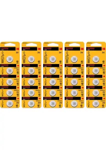 Kodak 25 Adet CR2032 Lityum Pil Paketleri Güç ve Güvenilirlik Sunar