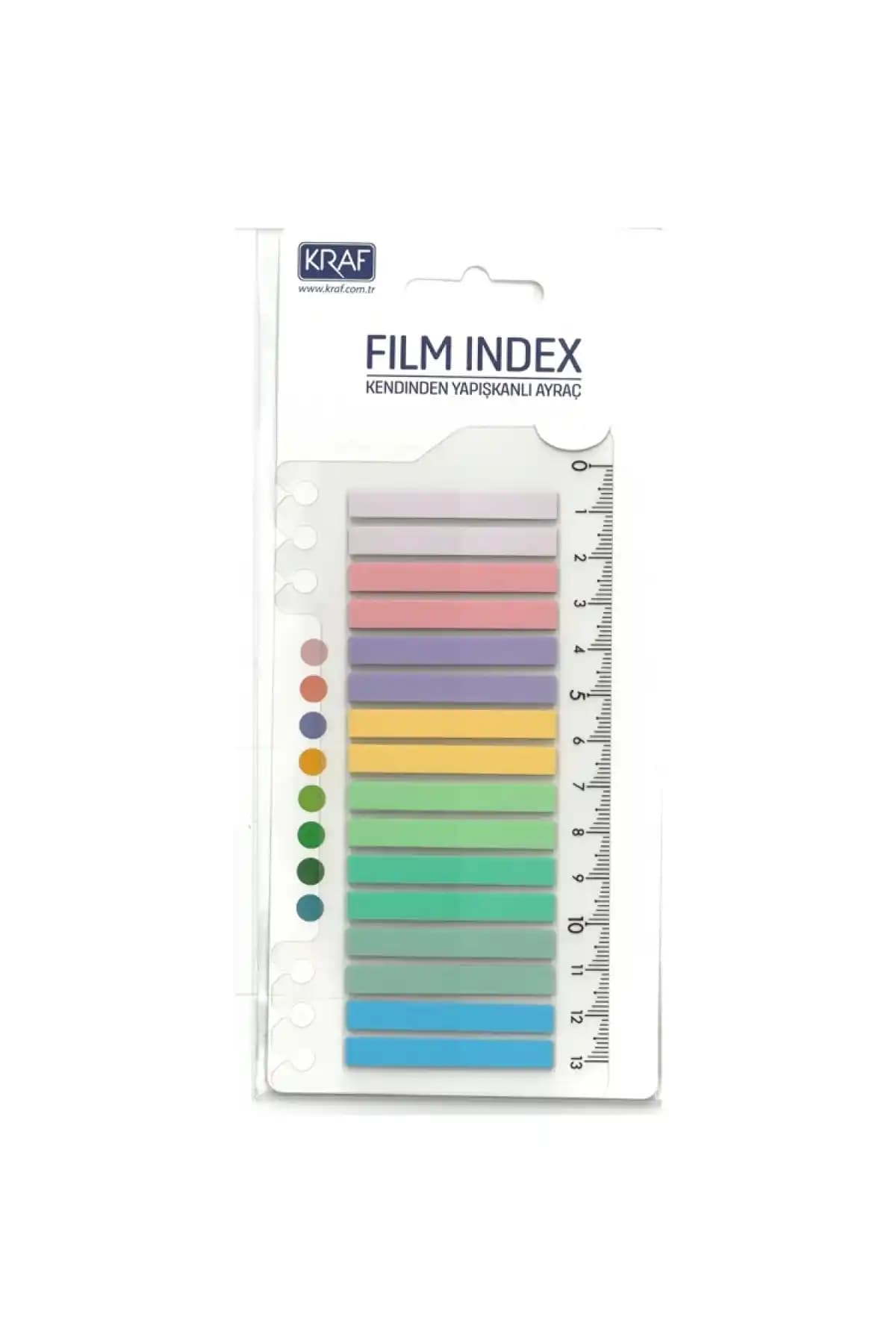 KRAF 16645-1 Index Film Renkli Yapışkanlı Ayraç Ofis ve Okul Kullanımı İçin